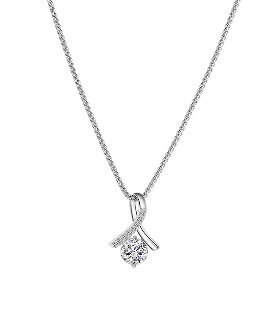 Fashion Silver Cross Brass And Diamond Cross Necklace