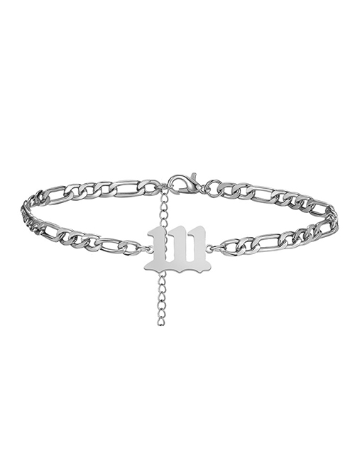 Fashion Steel 111 Stainless Steel Number Anklet