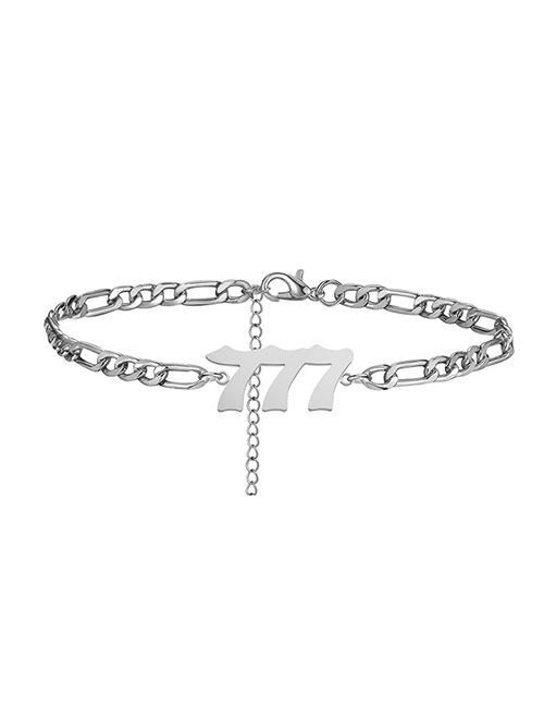 Fashion Steel 777 Stainless Steel Number Anklet