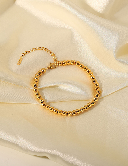 Fashion Gold Titanium Gold Plated Beaded Bracelet