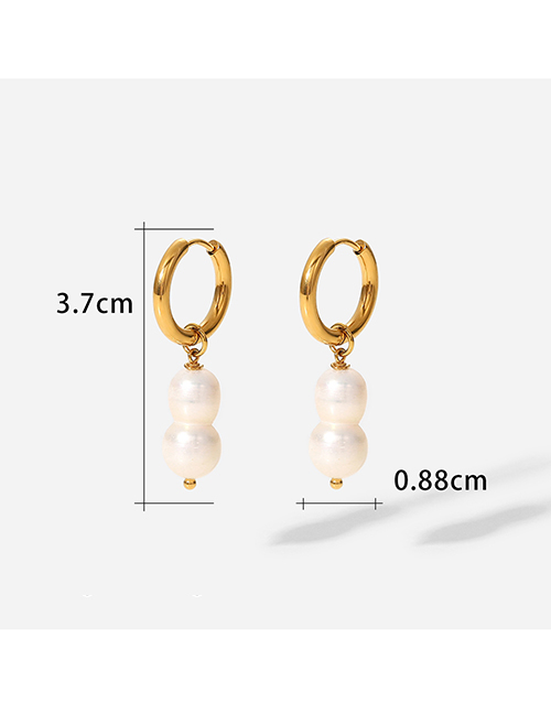 Fashion 12# Titanium Geometric Pearl Earrings