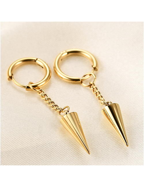 Fashion Gold Color Stainless Steel Hanging Stud Earrings