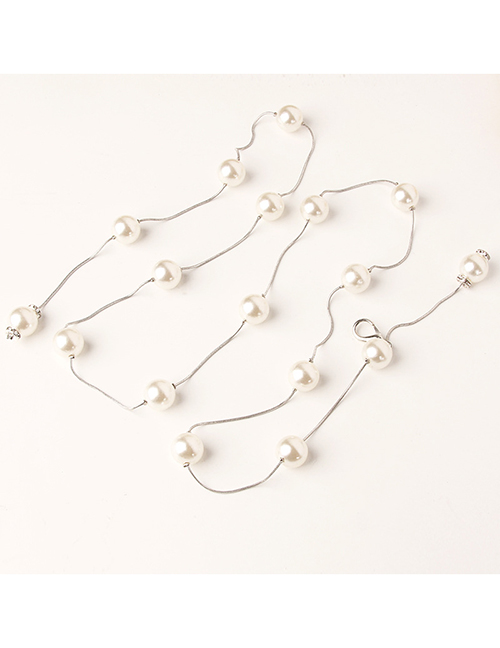 Fashion Silver Alloy Pearl Waist Chain