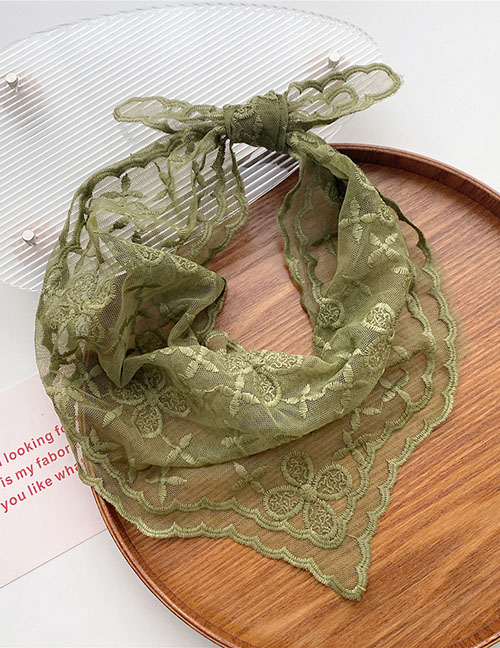 Fashion 1 Clover Green Lace Embroidered Neck Scarf