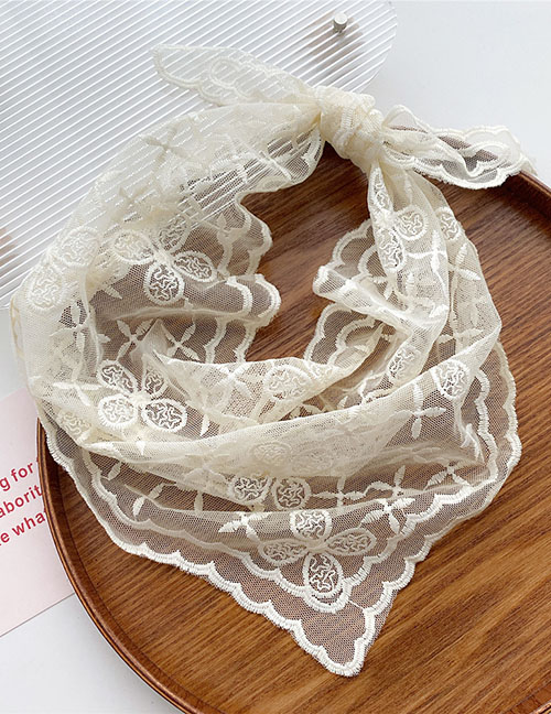 Fashion 2 Clover Beige Lace Embroidered Neck Scarf
