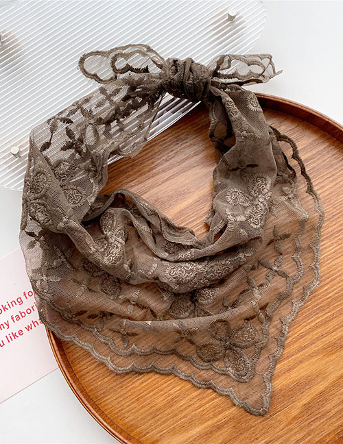 Fashion 5 Clover Brown Lace Embroidered Neck Scarf