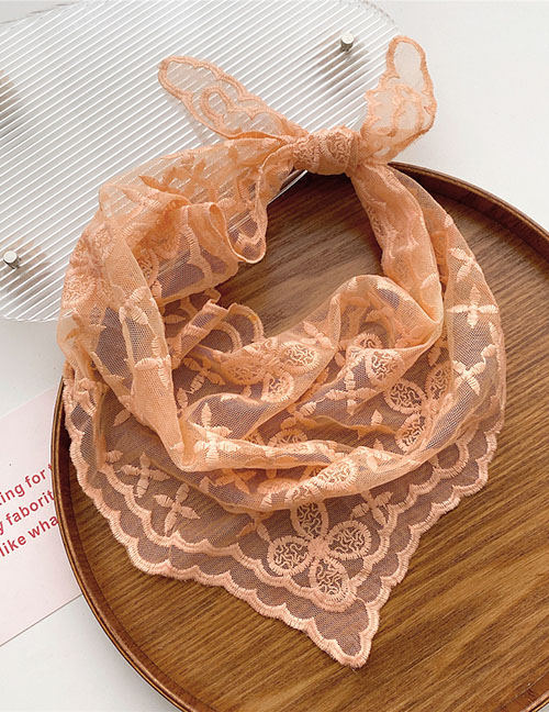 Fashion 6 Four-leaf Clover Oranges Lace Embroidered Neck Scarf