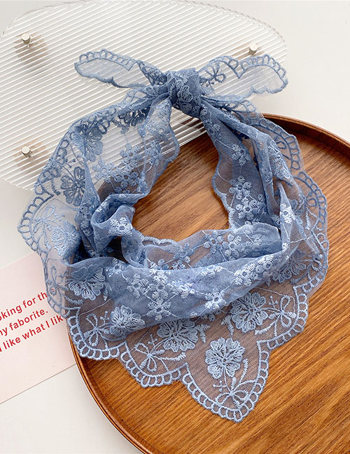 Fashion 2 Love Snowflake Blue Hollow Lace Embroidered Neck Scarf