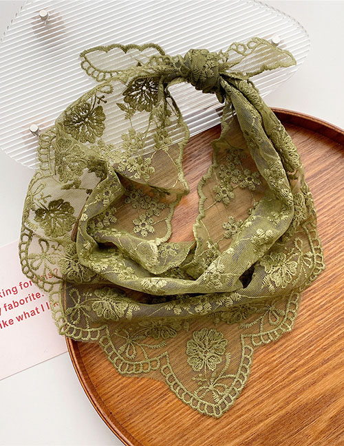 Fashion 4 Love Snowflake Green Hollow Lace Embroidered Neck Scarf