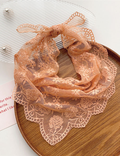 Fashion 5 Love Snowflake Orange Hollow Lace Embroidered Neck Scarf