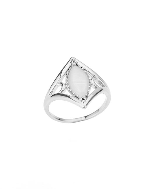 Fashion Silver Color 3 Solid Copper Geometric Ring