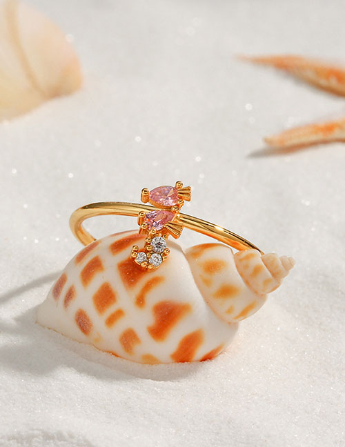 Fashion Hippocampus Bronze Diamond Seahorse Ring