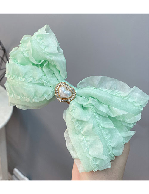 Fashion Fruit Green Bow Pearl Heart Lace Bubble Bow Hair Clip