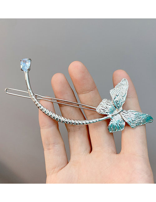 Fashion Silver Butterfly Alloy Diamond Butterfly Frog Clip