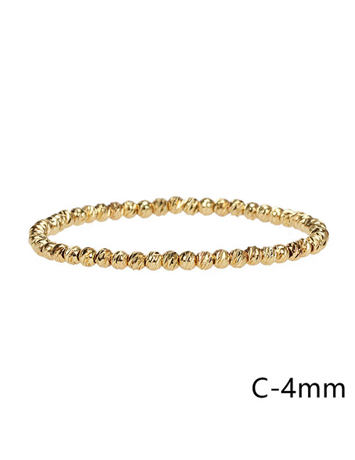 Fashion C-4mm Solid Copper Metal Beaded Bracelet