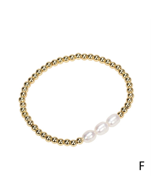 Fashion 3 Pearls Geometric Gold Beaded Pearl Beaded Bracelet