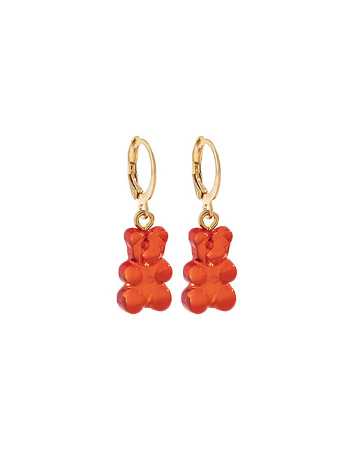 Fashion Gold + Red 2669 Cartoon Gummy Bear Earrings