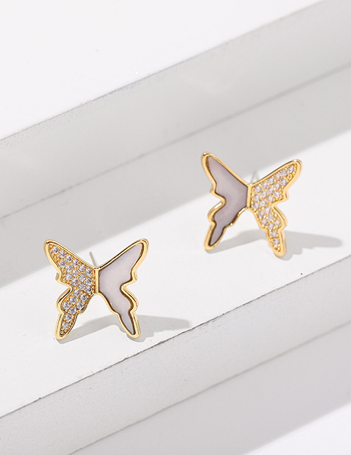 Fashion Butterfly Diamond Butterfly Stud Earrings