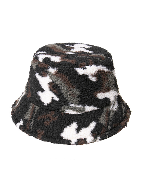 Fashion White Camouflage Windproof Sunshade Lamb Wool Fisherman Hat