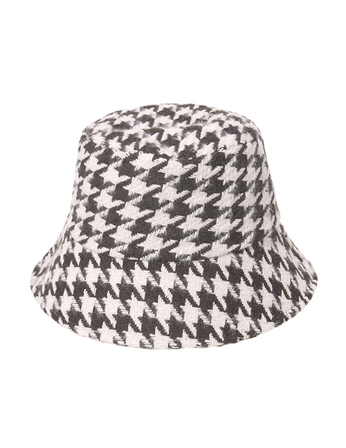 Fashion Houndstooth-brown Thick Houndstooth Leopard Fisherman Hat