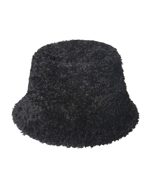 Fashion Black Lamb Plush Warm Fisherman Hat