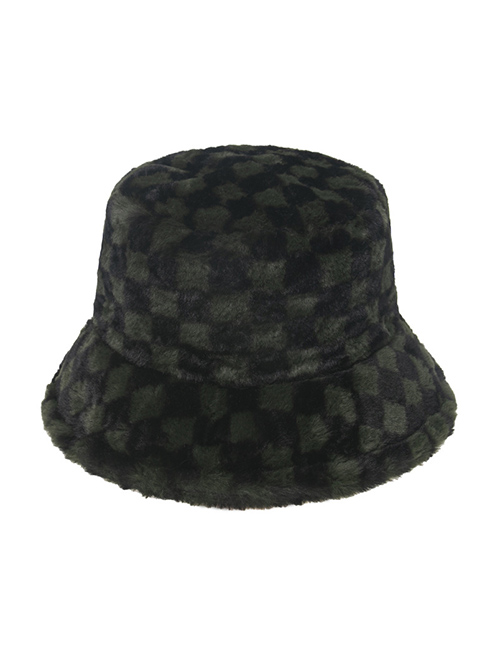 Fashion Green Tartan Shade Warm Fisherman Hat