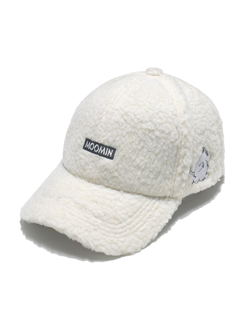 Fashion White Lamb Wool Warm Plush Baseball Cap