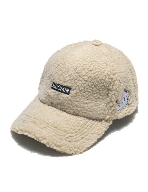 Fashion Beige Lamb Wool Warm Plush Baseball Cap