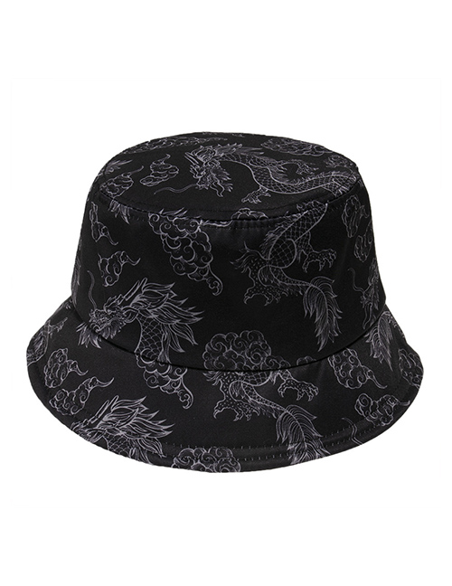 Fashion Section 3 Dragon Totem Embroidered Fisherman Hat