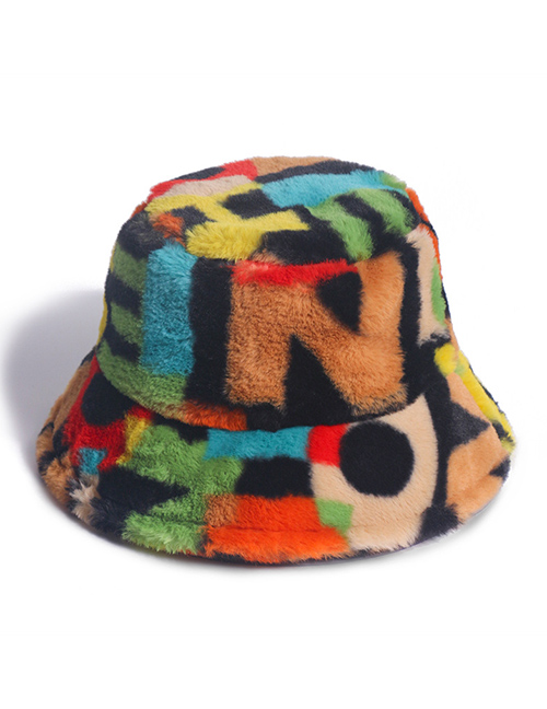 Fashion Color Numbers (children) Digital Print Rabbit Fur Fisherman Hat
