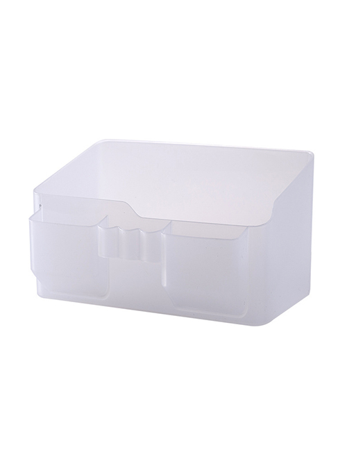 Fashion White Plastic Desktop Multi-compartment Storage Box