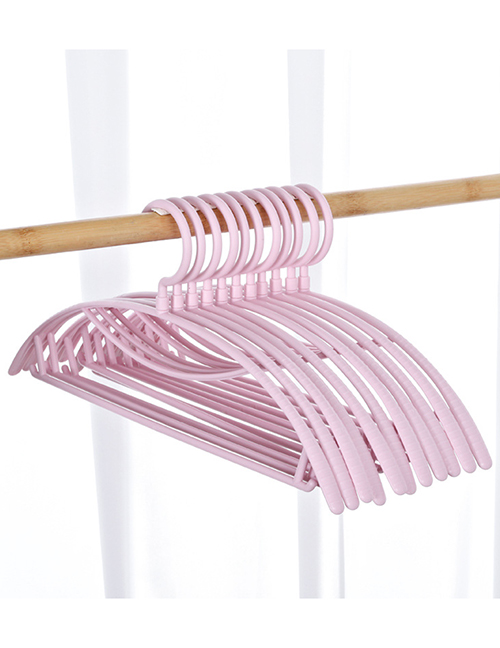 Fashion Pink Wide Shoulder Semicircle Seamless Plastic Non-slip Hanger