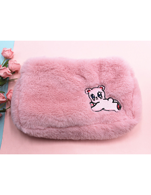 Fashion Pink Cat Plush Cloud Smiley Bear Cosmetic Bag