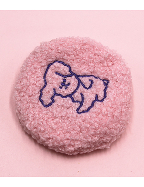 Fashion Crooked Dog-pink Plush Cloud Smiley Bear Cosmetic Bag