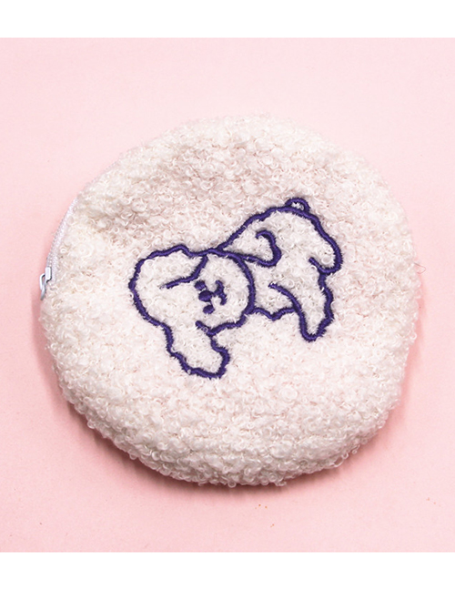 Fashion Crooked Dog-white Plush Cloud Smiley Bear Cosmetic Bag