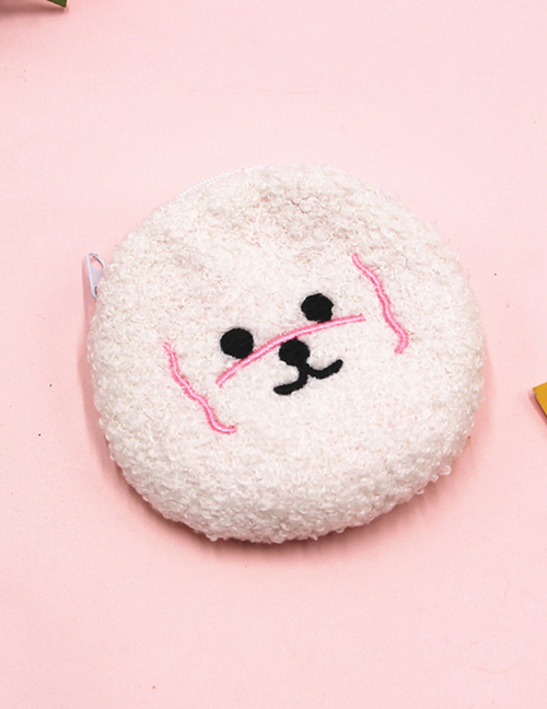 Fashion White-puppy Plush Cloud Smiley Bear Cosmetic Bag