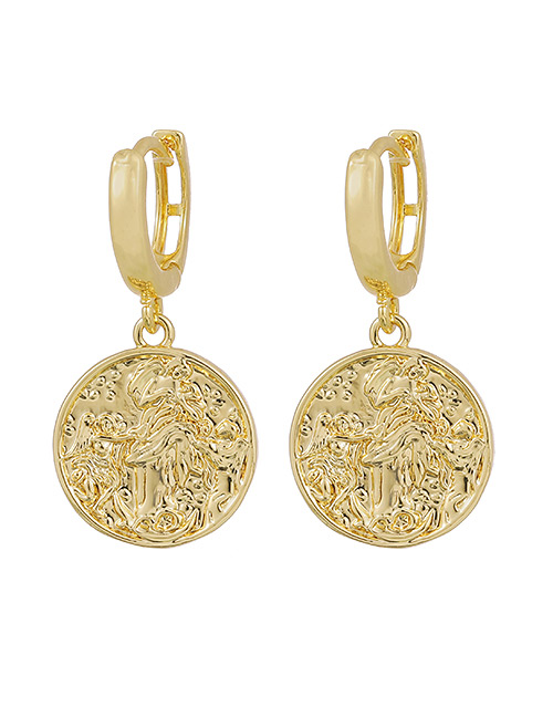 Fashion Golden Bronze Portrait Earrings