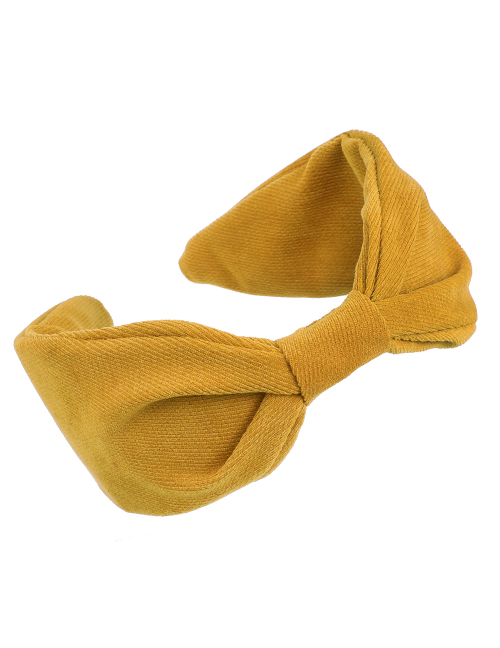 Fashion Yellow Fabric Tie-knot Headband
