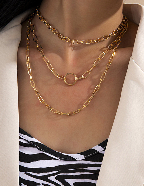 Fashion Golden Multi-layer Metal Chain Necklace