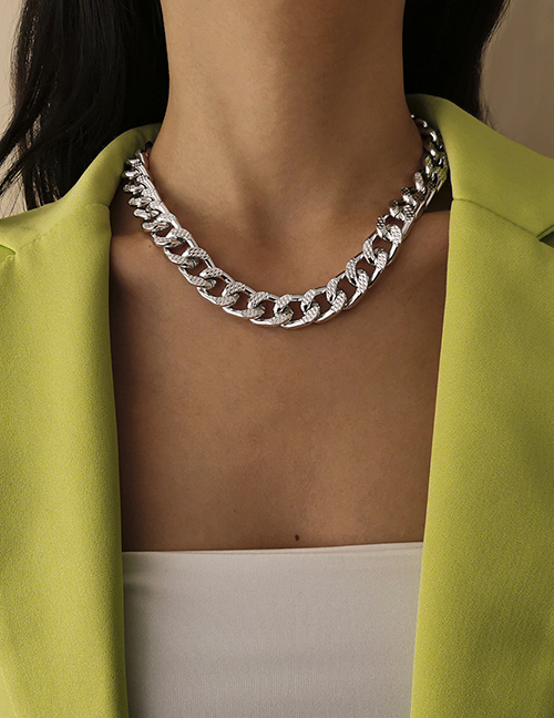 Fashion White K Single Layer Hemp Chain Necklace