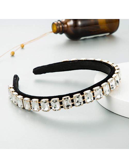 Fashion White Claw Chain Diamond Colored Fine-rimmed Gold Velvet Headband