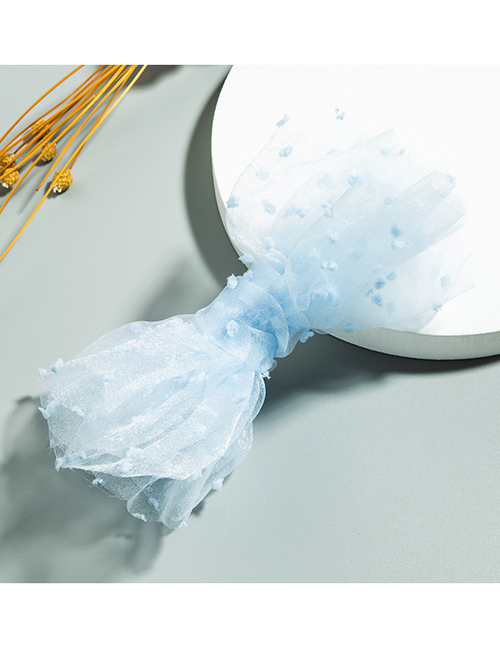 Fashion Blue Mesh Fabric Knotted Hairpin