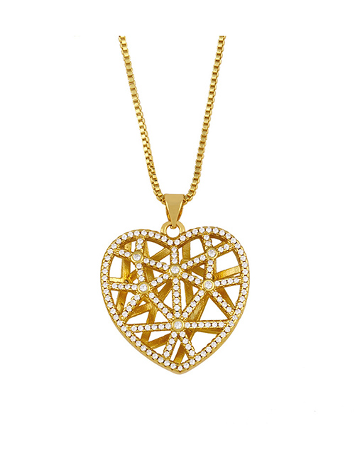 Fashion Love Love Peach Heart Diamond Necklace