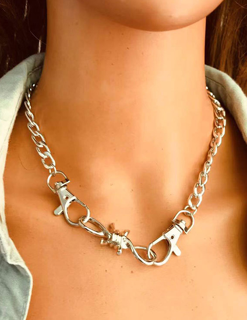 Fashion Silver Alloy Lobster Clasp Chain Necklace
