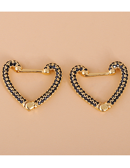 Fashion Black Geometric Heart Square Earrings