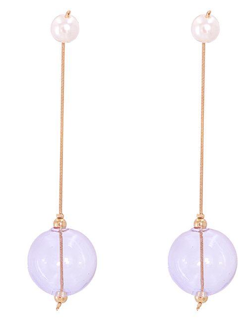 Fashion Purple Geometric Round Earrings