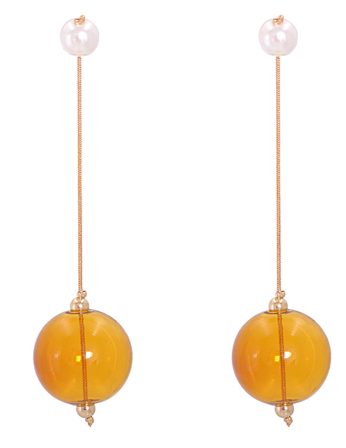 Fashion Orange Geometric Round Earrings