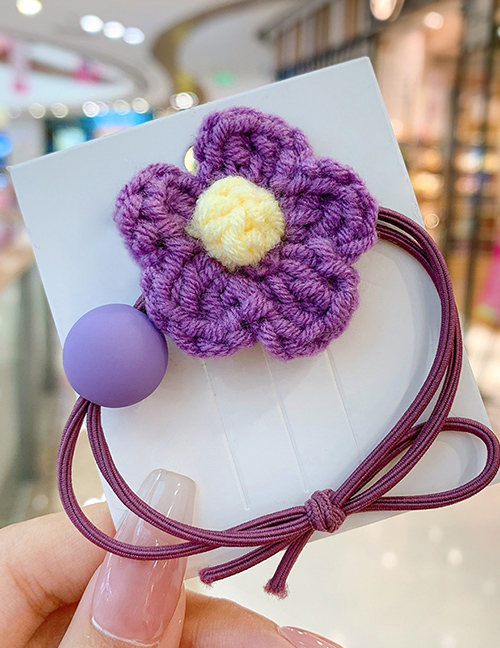 Fashion Purple Flowers-hair Rope Childrens Hair Tie