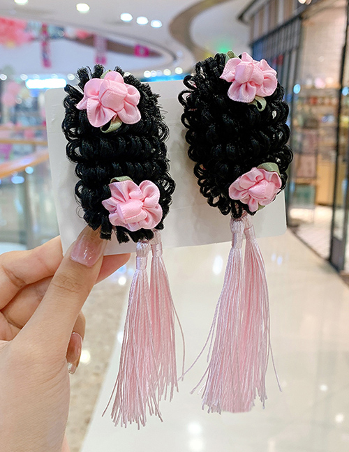 Fashion 1 Pair Of Flowers [pink] Wig Tassel Hair Ring