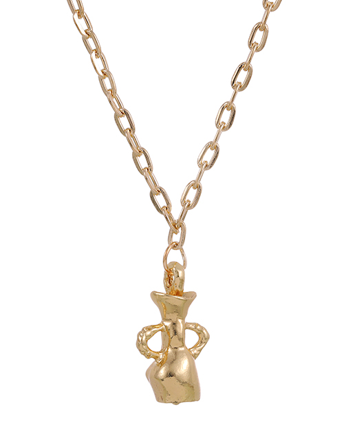 Fashion Gold Color Alloy Chain Geometric Shape Pendant Necklace
